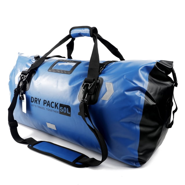 M Buder Bolsa Trasera Impermeable para Motocicleta de 50L Equipaje de Viaje Seco de PVC Alta Resistencia Ideal para Acampar Navegación Kayak Pesca Azul
