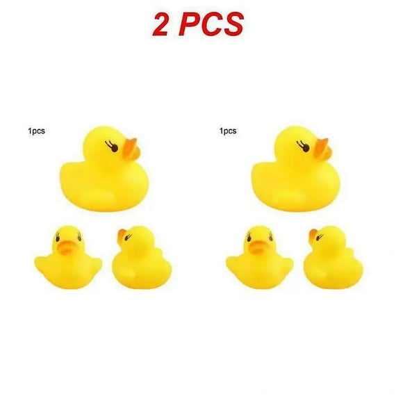 1/2pcs Cute Duck Baby Rattle Bath Toys Squeeze Animal Rubber Toy Duck Bb Bathing Water Toy Race Squeaky Rubber Yellow Duck