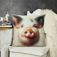 thumbnail image 2 of Pig Animal Throw Pillow Covers Linen Vintage Watercolor Animal Decorative Pillowcase Cushion Cover Decor Indoor Outdoor Sofa Bedroom, 2 of 5