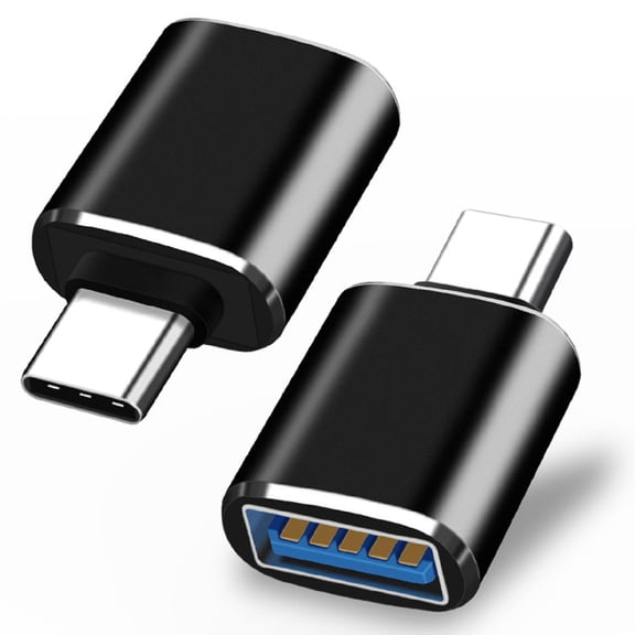 2Pcs USB C To USB Adapter OTG Converter High Speed Compatible with All Kind USB C Device Type-C TO USB 3.0 Data Connectors, Black