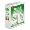 Cardinal XtraLife ClearVue Non-Stick Locking Slant-D Binder, 3" Cap, 11 x 8 1/2, White