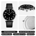 thumbnail image 4 of Men’s Quartz Watch Ultra-Thin Minimalist Dial Fashion Man Watch with Date Window, Leather Strap Waterproof Watch for Man Perfect Gift, 4 of 9