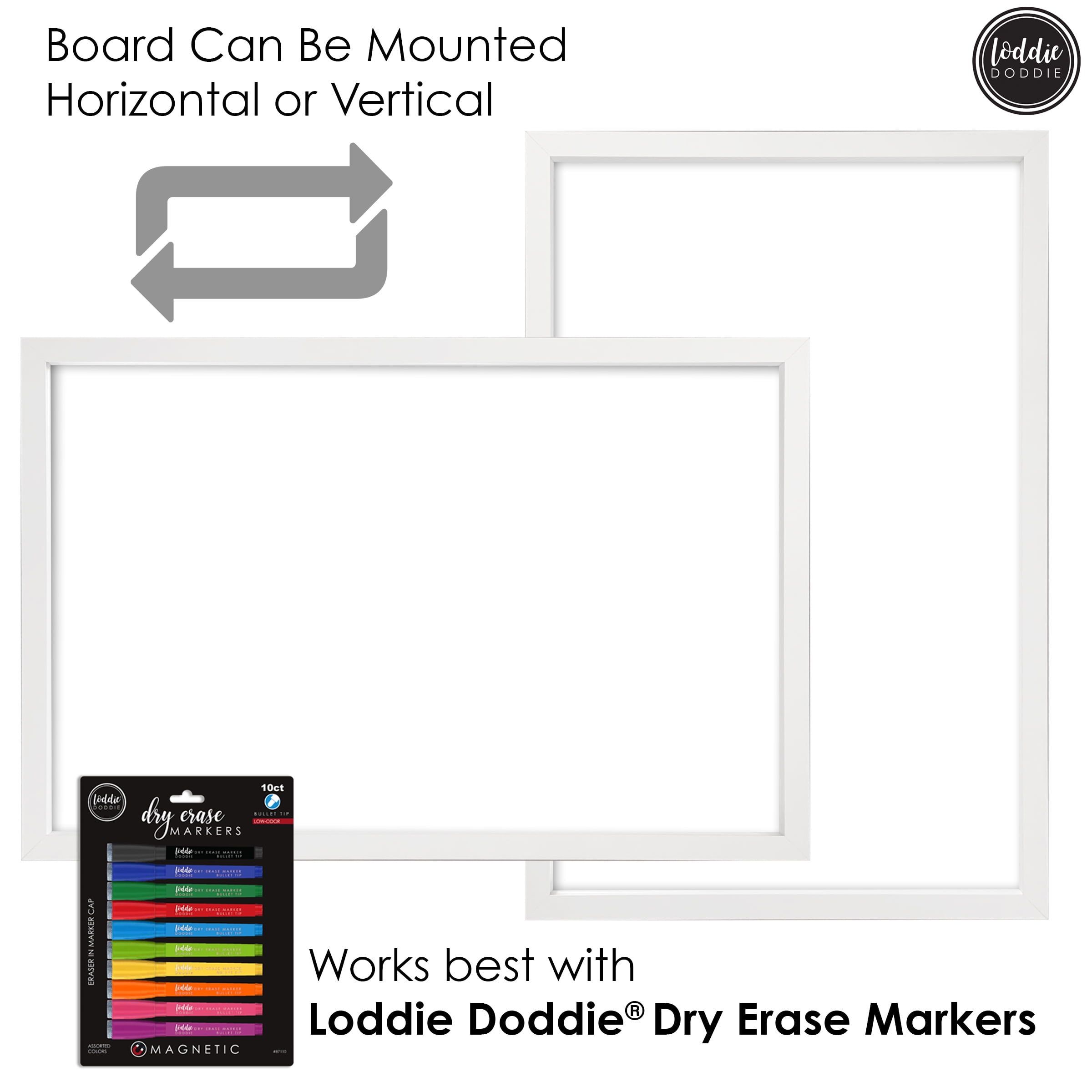 24x36 White Framed Magnetic Dry Erase Board