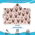 thumbnail image 2 of German Shepherd and Pioneer Flower Hooded Bath Towel，50"x30" for Ages 3 To 12 Kids, Quick Dry Lightweight Soft Microfiber Hood Beach Towel Cover Up for Kids, 2 of 7