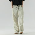 thumbnail image 3 of QATAINLAV Men's Baggy Cargo Pants Casual Loose Fit Parachute Pants Drawstring Harem Joggers Pants Basic Solid Trousers with Pockets Streetwear Gifts for Mom Beige M, 3 of 5