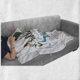 thumbnail image 6 of Saying Soft Flannel Fleece Throw Blanket, Doodle Effect Blended Coloring Hello Sunshine Hand-drawing Lettering with Flowers, Cozy Plush for Indoor and Outdoor Use, 50" x 60", Multicolor, by Ambesonne, 6 of 6