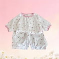 thumbnail image 5 of Lopeceal Girls Homewear 2 Piece Cute Outfit Floral Print Loose Pullover Crew Neck with Shorts Breathable Comfortable 6M-12Y, 5 of 5