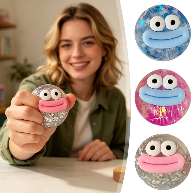 Lekihaqq Big Eyed Sausage Mouth Stress Balls For Decompression Kneading Slow Rebound Sensory Fidget Toy Squishy Dog Face Shape Office Desk Stress Relief For Adults