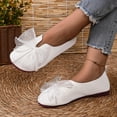 thumbnail image 3 of Rokment Women's Lace Bowknot Vintage Mary Jane Ballet Flat Wide Width Comfortable Suede Slip on Walking Loafers Casual Dress Shoes for Bride, 3 of 7