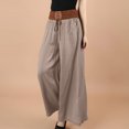 thumbnail image 2 of BLVB Women's Wide Leg Pants High Waisted Lace up Palazzo Pants Solid Color Casual Loose Flowy Lounge Trousers, 2 of 7