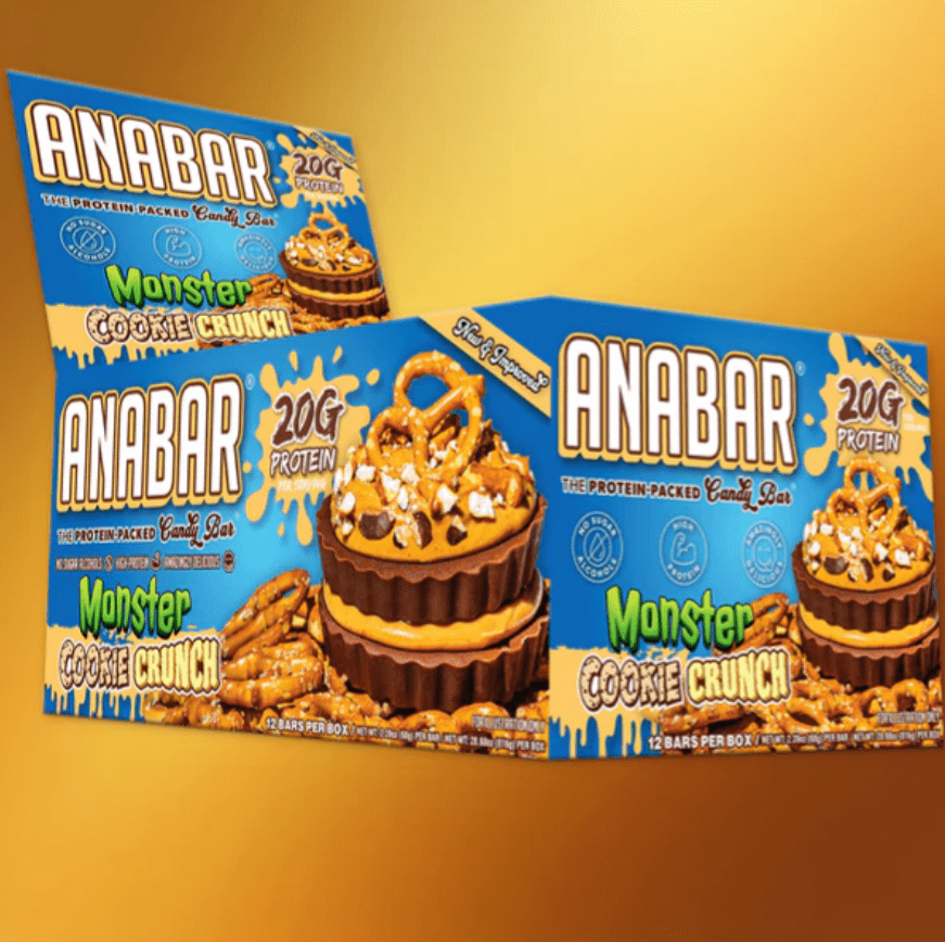 Anabar Protein Bar, Protein Packed Candy Bar, Amazing Tasting Protein Bar, Real Food, No Fillers, 20 Grams of Protein, No Sugar Alcohol (12 Bars, Milk Chocolate Monster Cookie Crunch)