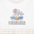 thumbnail image 4 of Inktastic My Great Uncle Loves Me to the Moon and Back Elephants Girls Baby Dress, 4 of 5
