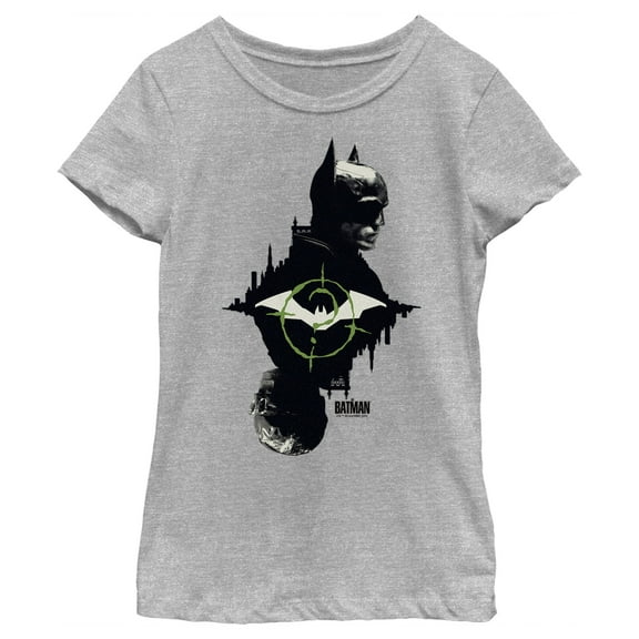 Girl's The Batman Mirror Riddler Skyline  Graphic Tee Athletic Heather X Large