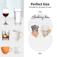 thumbnail image 6 of Lsque Little Chef Gnome Pattern 4" Drink Coasters Set of 4, PVC Leather Absorbent Coasters, Table Coaster Set Decorative Coffee Cup Coasters Housewarming Gift -Round Shape, 6 of 6
