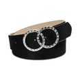 thumbnail image 2 of INC International Concepts Women’s Rhinestone Double-Circle Belt, Black, Small, 2 of 3