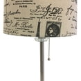 thumbnail image 3 of Royal Designs 28" Crystal and Brushed Nickel Lamp with Eggshell and Black Vintage French Print Drum Hardback Lamp Shade, Set of 2, 3 of 7