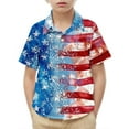 thumbnail image 2 of HAOTAGS 4th of July Shirts for Big Boys American Flag Patriotic Short Sleeve Button Down Shirt Multicolor Size 8 Years, 2 of 9
