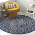 thumbnail image 2 of SAFAVIEH Aria Layne Oriental Area Rug, Navy/Gold, 6'5" x 6'5" Round, 2 of 8