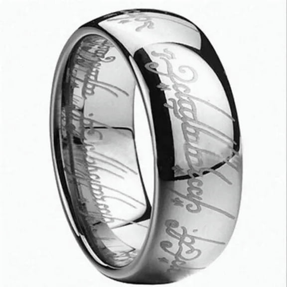 EOEMY Lord Of The Rings The One Ring Lotr Stainless Steel Wedding Aragon Wedding Ring-Silver-6-4mm