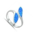 thumbnail image 4 of CHOOSE YOUR COLOR Blue Simulated Opal Wrap Ring .925 Sterling Silver Band CZ Female Size 6, 4 of 4