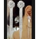 thumbnail image 4 of Pendientes largos con borlas en tono plateado - NUEVO, 1 par, 4 of 5
