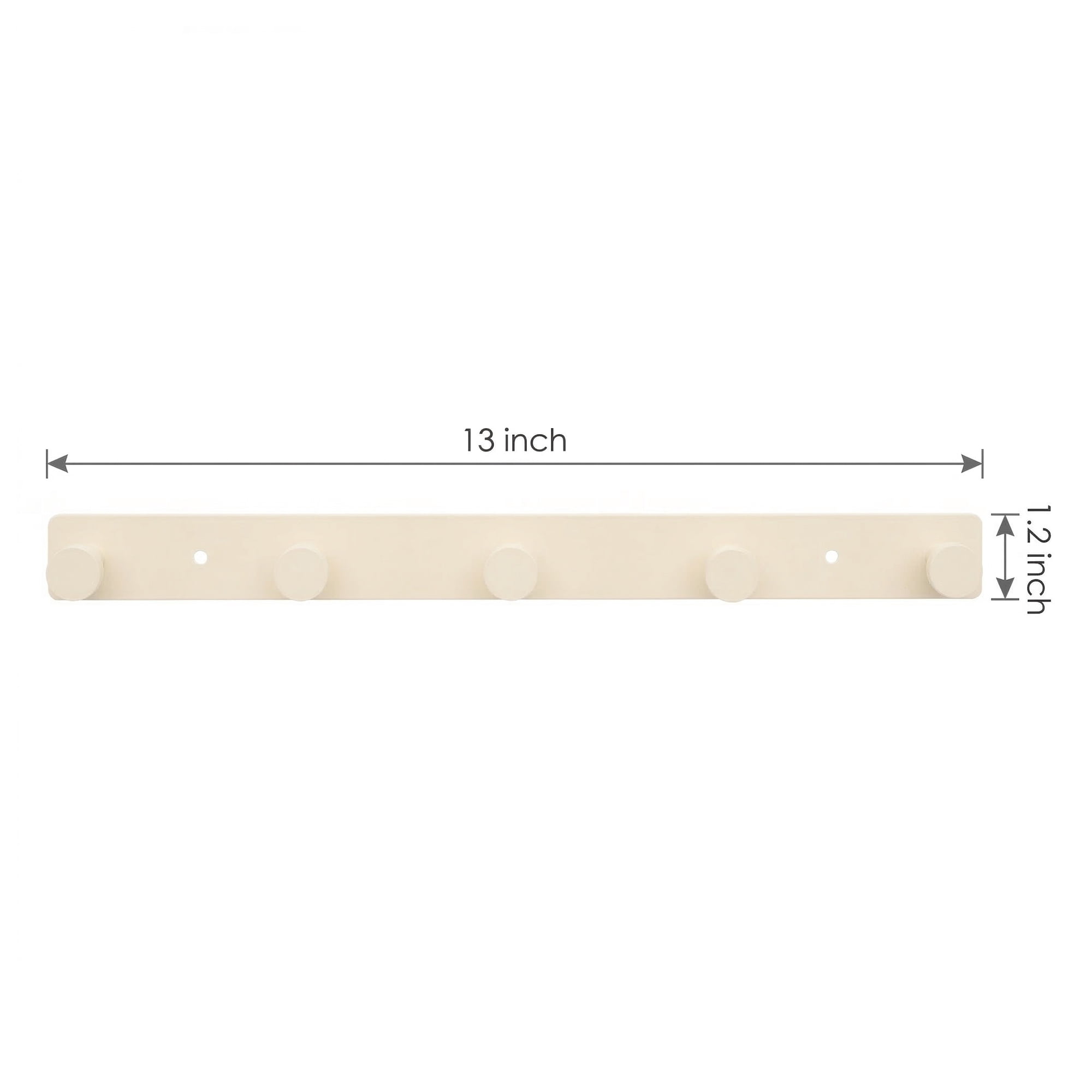 Unique Bargains Coat Rack Wall Mount Aluminum Hook Hat Rack for Entryway White 13"x1.2"