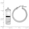 thumbnail image 5 of Diamond2Deal 925 Sterling Silver Rhodium-plated 7.5x25mm Hoop Earrings for Women (L- 1.03 inch, W- 1.03 inch), 5 of 6