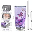 thumbnail image 6 of Butterfly Insulated Tumbler with Lid and Straw, 20 oz Reusable Stainless Steel Travel Mug, Iced Coffee Cup Gift for Women, Mom, Daughter, 6 of 6