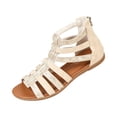 thumbnail image 4 of HAJWOH Women's Gladiator Sandal Strappy Flat Sandals Ankle Buckle, 4 of 6