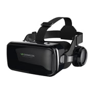 G04EA Earphone Edition 7th Generation VR Headset 3D Glasses Virtual Reality Headset for VR Games & 3D Movies, Eye Care System for iPhone and Android Smartphones