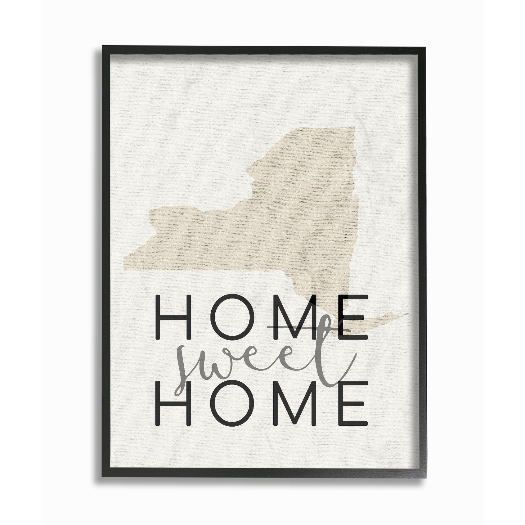 Stupell  Home Sweet Home New York Typography Framed Giclee Texturized Art 16 x 20