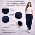 thumbnail image 5 of SOCKS'NBULK 24 Pack of Wholesale Womens Jogger Sweatpants, Bulk Comfy Fleece-Lined Joggers with Ribbed Cuffs for Charities & Homeless Shelter Donations, Color Navy, Size Medium, 5 of 7