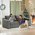 thumbnail image 5 of JULY'S SONG 83" Modern Sofa, Oversize Couches for Living Room with Deep Seat, 3 Seater Linen Loveseat for Bedroom, Big Comfy Love Seat for Apartment, Charcoal Gray, 5 of 10