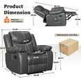 thumbnail image 2 of Wide Seating PU Leather Recliner Chair with Massage and Heating Function Living Room Furniture Grey, 2 of 11