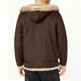 thumbnail image 5 of Faux Leather Jacket Mens Sherpa Fleece Lined Thicken Warm Moto Coat Waterproof Windproof PU Motorcycle Clothes (3XL, Brown), 5 of 7