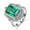 Green, variant on Womens 5 CT Simulated Ruby Ring, Adjustable Platinum Plated Rectangular Red CZ Birthstone Rings (red)