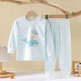 thumbnail image 2 of TOWED22 Toddler Baby Girl Boy Clothes 2pcs Fall Winter Outfits Long Sleeve Pullover Sweatshirt Casual Pants Graphic Print Clothing Set(Blue,3-6 M), 2 of 5