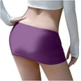 thumbnail image 5 of Skorts Skirts for Women Denim Mini Skirt Side Slit with High Waisted Jean Shorts Stretchy Ndbuld,Purple, 5 of 6