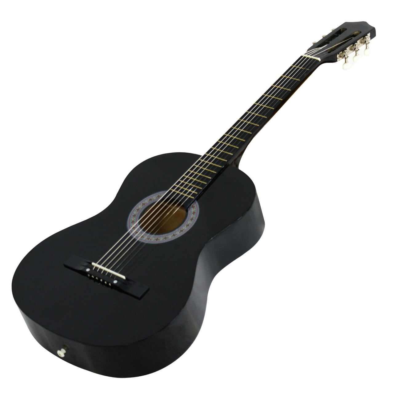 ZenSports 38-in Kids Beginner Acoustic Guitar Starter Kit 6 Strings W/Case, Strap, Tuner, Pick - Black
