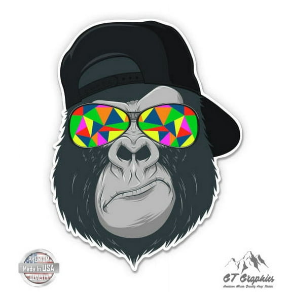 Cool Gorilla - 3" Vinyl Sticker - For Car Laptop I-Pad Phone Helmet Hard Hat - Waterproof Decal