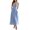 Blue, variant on Women's Cutout V Neck Sleeveless Midi Dress with Ruched Detailing 85% lyocell 15% polyamide Lining 100% polyester