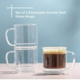 thumbnail image 4 of czcpp-Haven Stackable Double Wall Glass Mugs, Set of 2 (13.5oz) Insulated Coffee Cups, Double Wall Glass Coffee Cups, Tea Cups, Latte Cups, Cappuccino Cups, Clear Mugs Set of 2, 4 of 4