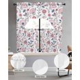 thumbnail image 2 of Cherry Blossoms Swag Curtains for Living Room/Bedroom Windows, Pink Flower Blue Leaf Garden Wildflower Kitchen Curtains and Valances Set 36 Inch Length, Light Filtering Swags Valance Curtain Panels, 2 of 5