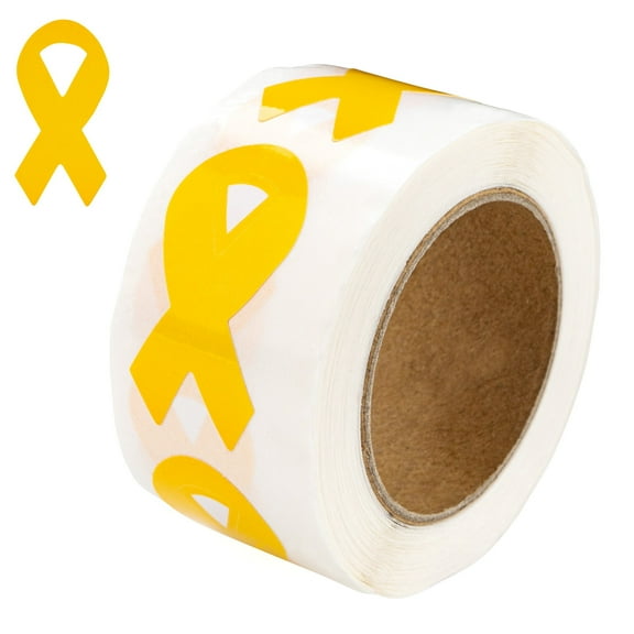 Large Gold Ribbon Stickers (250 per Roll)