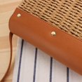 thumbnail image 4 of LinYooLi Women Square Lock Crossbody Woven Bag Summer Leisure Straw Woven Bag Shoulder Beach Bag Female Messenger Bag Brown, 4 of 9