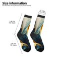 thumbnail image 2 of Naloa Golden Blue Leaf Design Kids Socks Unisex Kids and Toddlers' Crew Socks, ,1 Pairs, 2 of 5