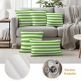 thumbnail image 6 of Outdoor Pillow Covers Green White Geometric Striped Waterproof Pillow Cases 24x24 Set of 2, Spring Season Throw Pillow Cover Pillowcase for Patio Balcony Couch Garden, 6 of 9