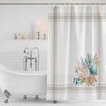 thumbnail image 3 of Coastal Starfish Shower Curtain, Waterproof Shower Curtains for Bathroom, Nautical Shells Coral Eucalyptus Stripes Washable Fabric Bathtub Curtain Set Bath Decor with 12 Hooks Standard 72"x72", 3 of 8