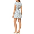 thumbnail image 3 of INSPIRE CHIC Women's Floral Crossover V Neck Petal Sleeves Belted Dress XL Light Blue-Floral, 3 of 6