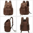 thumbnail image 3 of High Capacity Canvas Vintage Backpack - for Camping Hiking Travel 12-15" Laptop Rucksack School Backpack, 3 of 8